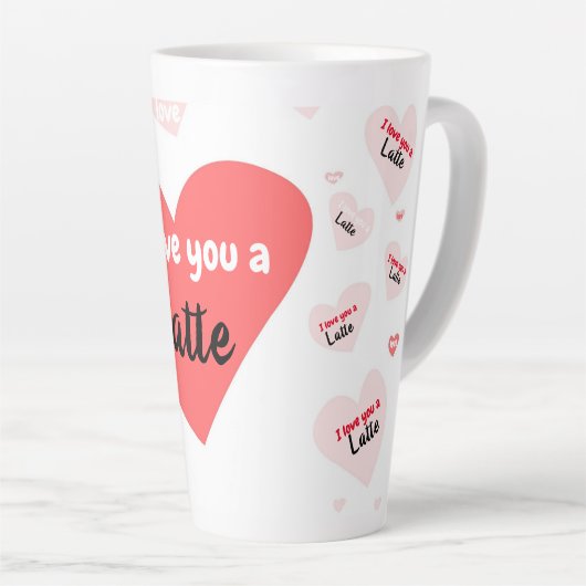 Rosa Rote Herzen Liebe Sie ein modernes Happy Vale Milchtasse (Rechte Ecke)