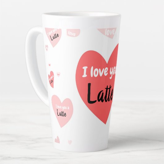 Rosa Rote Herzen Liebe Sie ein modernes Happy Vale Milchtasse (Linke Ecke)