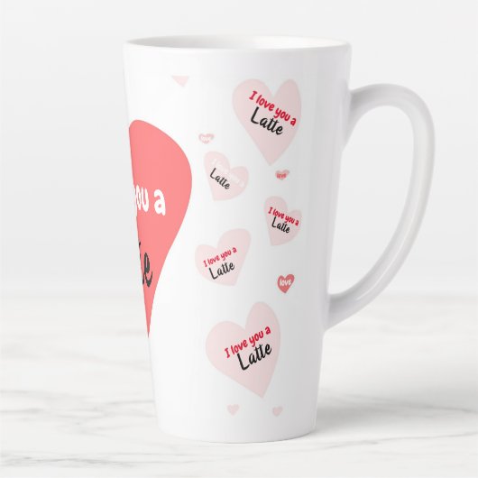 Rosa Rote Herzen Liebe Sie ein modernes Happy Vale Milchtasse (Rechts)