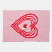 Rosa Rote Herzen Liebe Valentinstag 4 Kate Geschirrtuch (Horizontal)