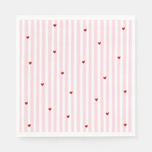 Rosa rote Herzen Little Sweetheart Baby Shower Serviette