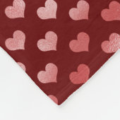 Rosa Rote Herzen Ombre Fleecedecke (Ecke)