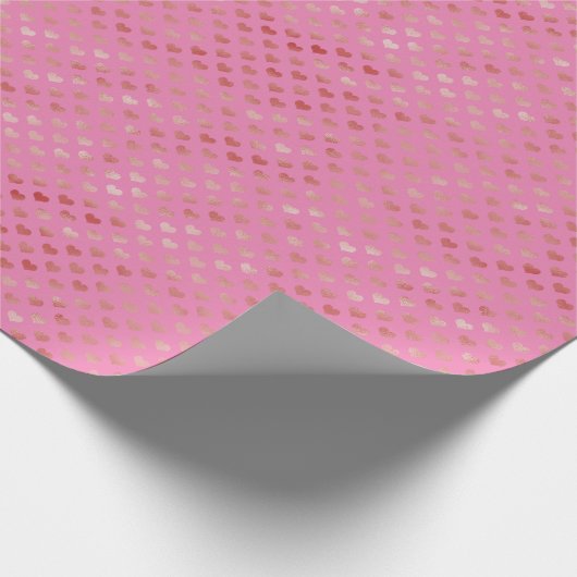 Rosa Rote Herzen Ombre Geschenkpapier (Ecke)