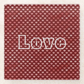 Rosa Rote Herzen Ombre Glasuntersetzer (Vorderseite)