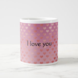 Rosa Rote Herzen Ombre Jumbo-Tasse