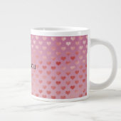 Rosa Rote Herzen Ombre Jumbo-Tasse (Rechts)