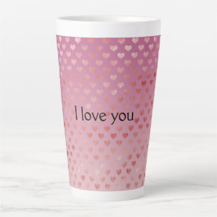 Rosa Rote Herzen Ombre Milchtasse
