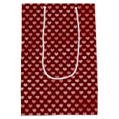 Rosa Rote Herzen Ombre Mittlere Geschenktüte (Rückseite)