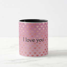 Rosa Rote Herzen Ombre Tasse