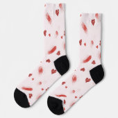 Rosa Rote Herzen Socken (Linkes Detail)