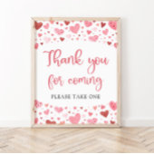 Rosa rote Herzen Valentine Danke, dass du gekommen Poster