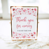 Rosa rote Herzen Valentine Danke, dass du gekommen Poster