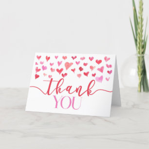 Rosa rote Herzen Valentinstag Party Klappkarte Dankeskarte
