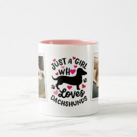 Rosa Rote Herzen Weiner Dog Lover Foto Kaffee Tass