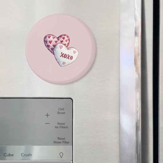 Rosa rote Herzen XOXO Magnet (In Situ (Kühlschrank))