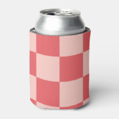 Rosa rote Karton Retro Classic Karo Dosenkühler (Kanne Vorderseite)