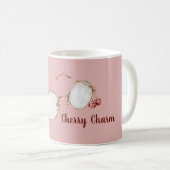 Rosa rote Kirschanhänger-Brille Kaffeetasse (VorderseiteRechts)