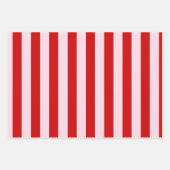 Rosa rote, klassische Streifen Geschenkpapier Set (Vorderseite 2)