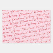 Rosa rote, klassische Streifen Geschenkpapier Set (Vorderseite)