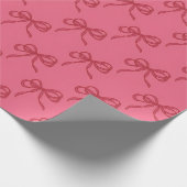 Rosa rote Kokettenbögen minimal und süß Geschenkpapier (Ecke)