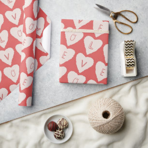 Rosa rote Liebe Hörverschleißpapier Geschenkpapier