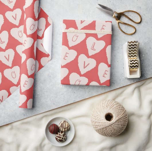 Rosa rote Liebe Hörverschleißpapier Geschenkpapier (Kunsthandwerk)