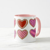 Rosa Rote Liebe Valentinstag Zuckerrüben Tasse (VorderseiteRechts)