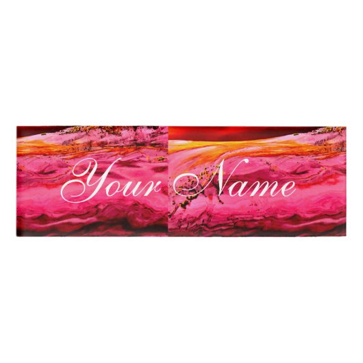 Rosa/rote Lila-Welle Thunder_Cove Namenschild (Vorderseite)