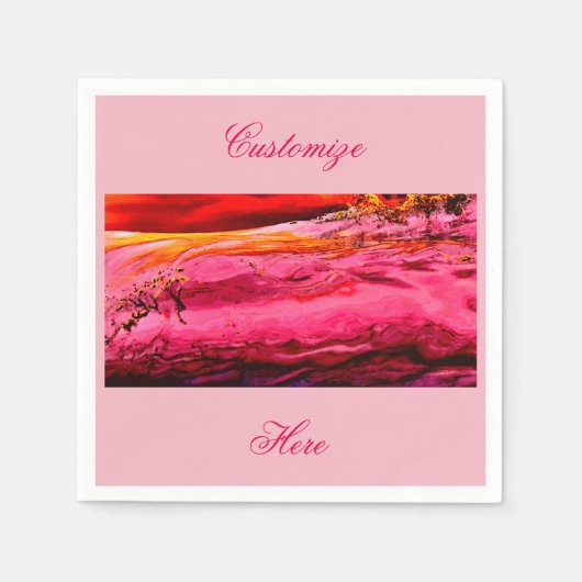 Rosa/rote Lila-Welle Thunder_Cove Serviette (Vorderseite)