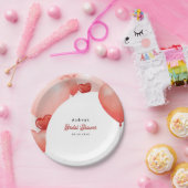 Rosa Rote Löwen Valentinstag Brautparty Pappteller (Party)