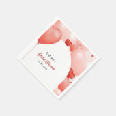 Rosa Rote Löwen Valentinstag Brautparty Serviette (Ecke)