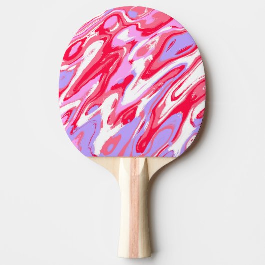 Rosa rote Marmortextur flüssige Lackmischung Tischtennis Schläger (Vorderseite)