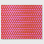 Rosa rote moderne Retro-Herzmuster Valentinstag sü Geschenkpapier (Flach)