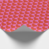 Rosa rote moderne Retro-Herzmuster Valentinstag sü Geschenkpapier (Ecke)