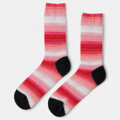 Rosa rote Ombre Streifen Socken (Linkes Detail)