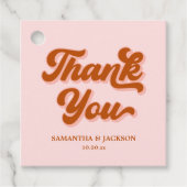 Rosa Rote Orange Retro 70er Groovy Geschenkanhänger (Vorderseite)