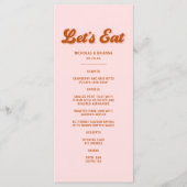 Rosa Rote Orange Retro Parco Civico-Ciani Menükarte (Vorderseite)