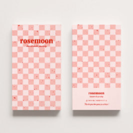 Rosa rote Retro-Erd-Display-Karte Visitenkarte