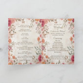 rosa & rote romantische Frühlingshochzeit Programm (Innenseite)