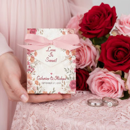 Rosa & Rote Romantische Rosen Hochzeit im Frühling Geschenkschachtel