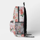 Rosa Rote Rose Blau Bedruckter Rucksack (Rechts)