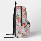 Rosa Rote Rose Blau Bedruckter Rucksack (Links)