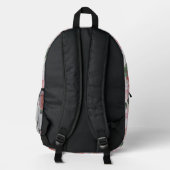 Rosa Rote Rose Blau Bedruckter Rucksack (Rückseite)