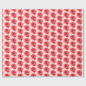 Rosa Rote Rose Bloral Geschenkpapier (Flach)