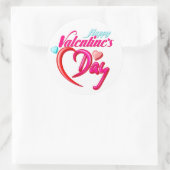 Rosa Rote Rose Heart Valentine's Day Round Sticker (Tasche)