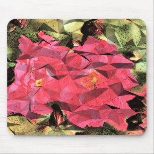 Rosa Rote Rosen Abstrakter kubistischer Futurist Mousepad