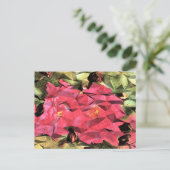 Rosa Rote Rosen Abstrakter kubistischer Futurist Postkarte (Stehend Vorderseite)