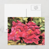 Rosa Rote Rosen Abstrakter kubistischer Futurist Postkarte (Vorne/Hinten)