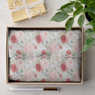 Rosa rote Rosen Floral Brautparty Seidenpapier