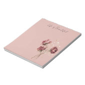 Rosa rote Rosen floral Notizblock (Rotiert)